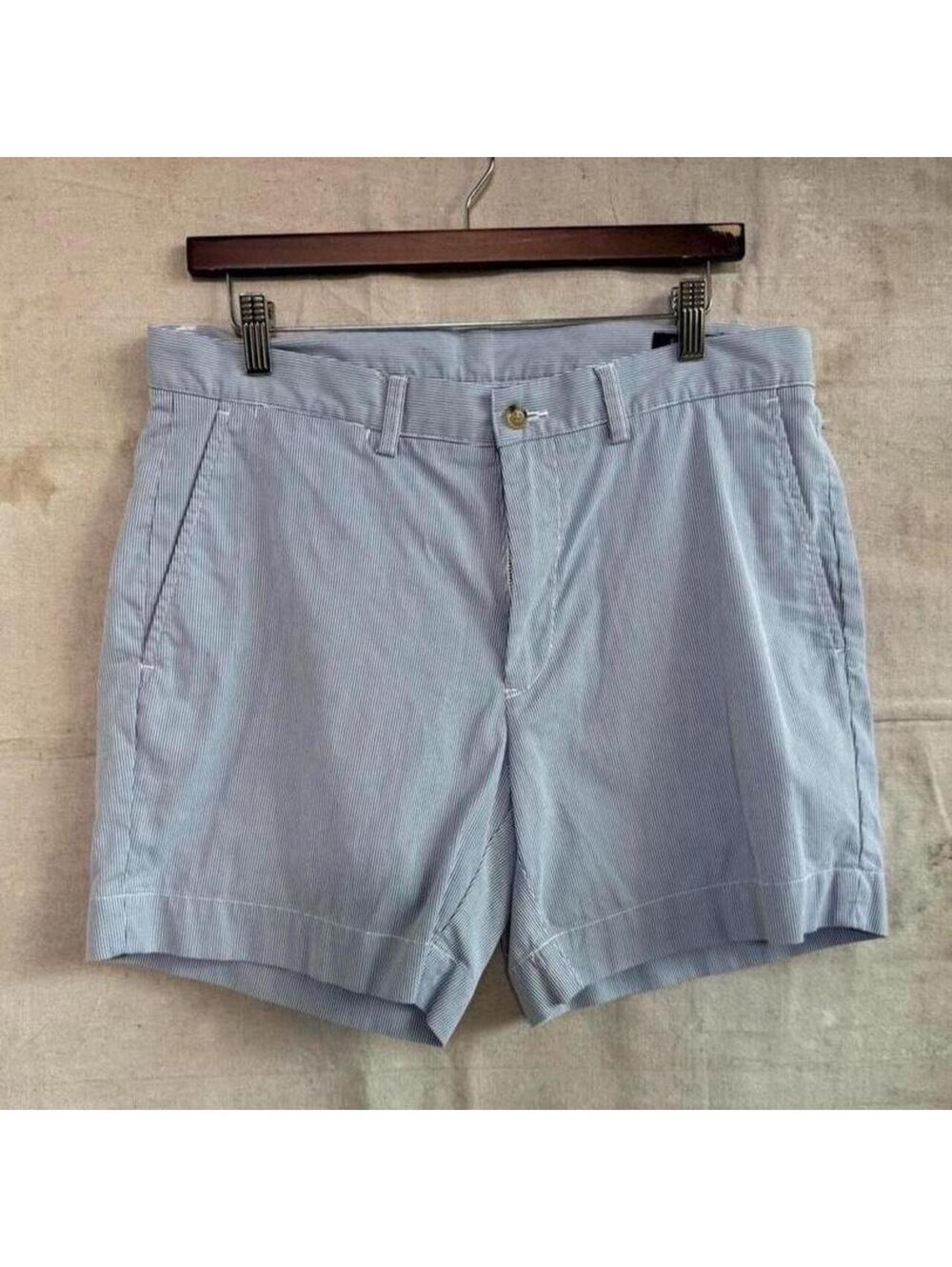 Polo Ralph Lauren Pinstripe White Blue Shorts Size 34